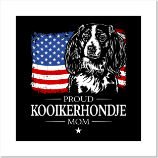 Proud Kooikerhondje Mom American Flag patriotic dog Posters and Art